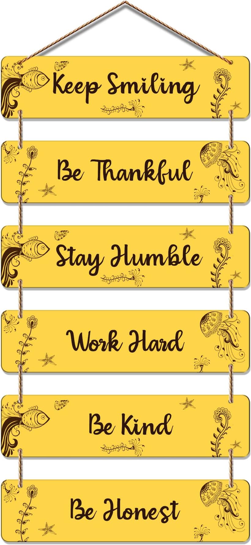 Artvibes Keep Smiling Be Positive Printed Wooden Wall Hanging For Home Decor | Office | Quotes Decor Item | Livng Room | Wall Poster | Inspirational Quotes | Art Print | Unique Gift Items (WH_3241N)