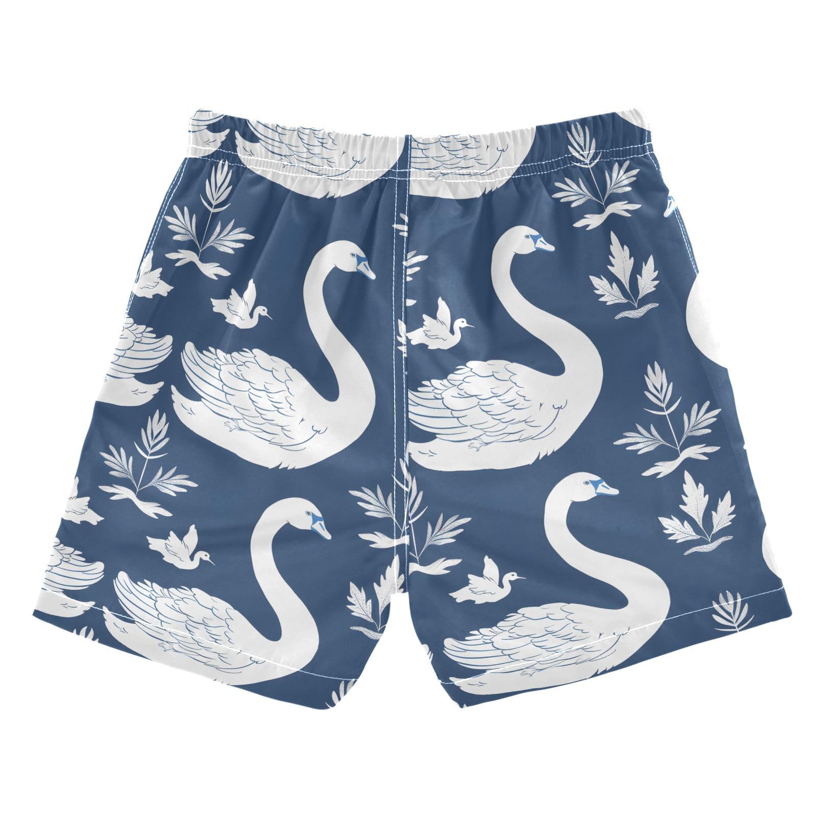 White Swan Blue Pond Boys Swim Trunks Toddler Shorts Swimwear Boardshorts