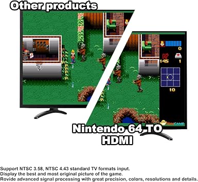 N64 - HDMI Dönüştürücü, N64 Oyun Konsolu Video Sinyalini HDMI Sinyaline Dönüştürür Oyun Konsolunu HDTV Adaptörüne/Dönüştürücüye Kolayca Bağlayın (N64, SNES, SFC, NGC Desteği)