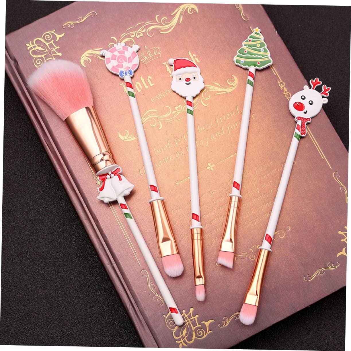 FRCOLOR 3sets Langlebiges Material Make-up Pinsel Set Für Weihnachten Mini Pinsel Kit Mit Lagerung Tasche 6 Stücke * 3