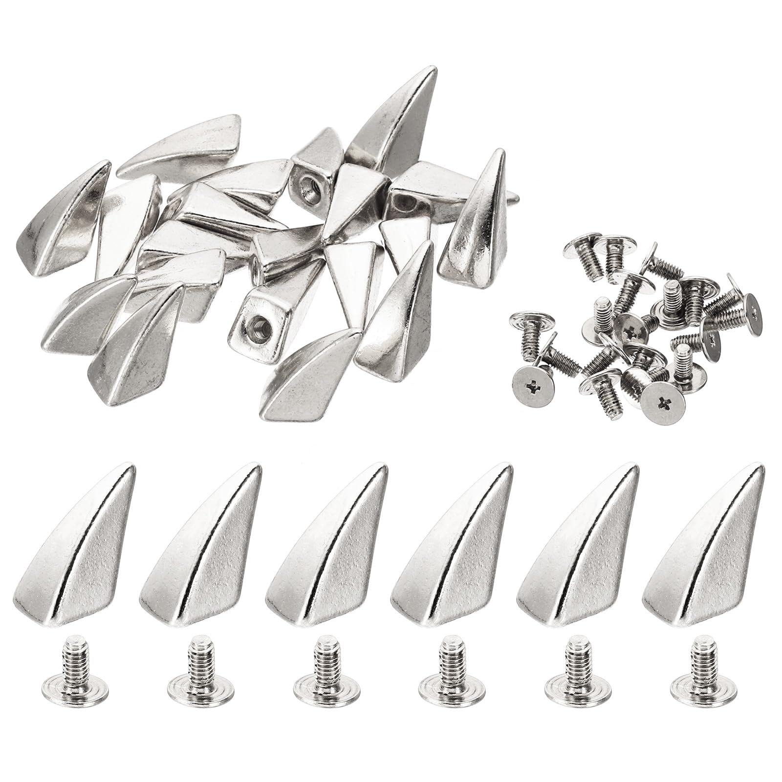 PATIKIL 16mm Studs for Clothing 50 Sets Studs and Spikes Leather Rivets Cone Spikes Metal Screw Studs for Clothing Leather Crafts Fabric Shoes Punk Bag Leathercraft