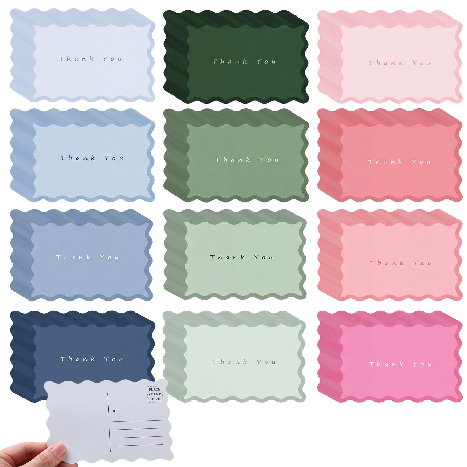 Kosiz 120 Pcs Pastel Thank You Cards Bulk 4 x 6 Inch