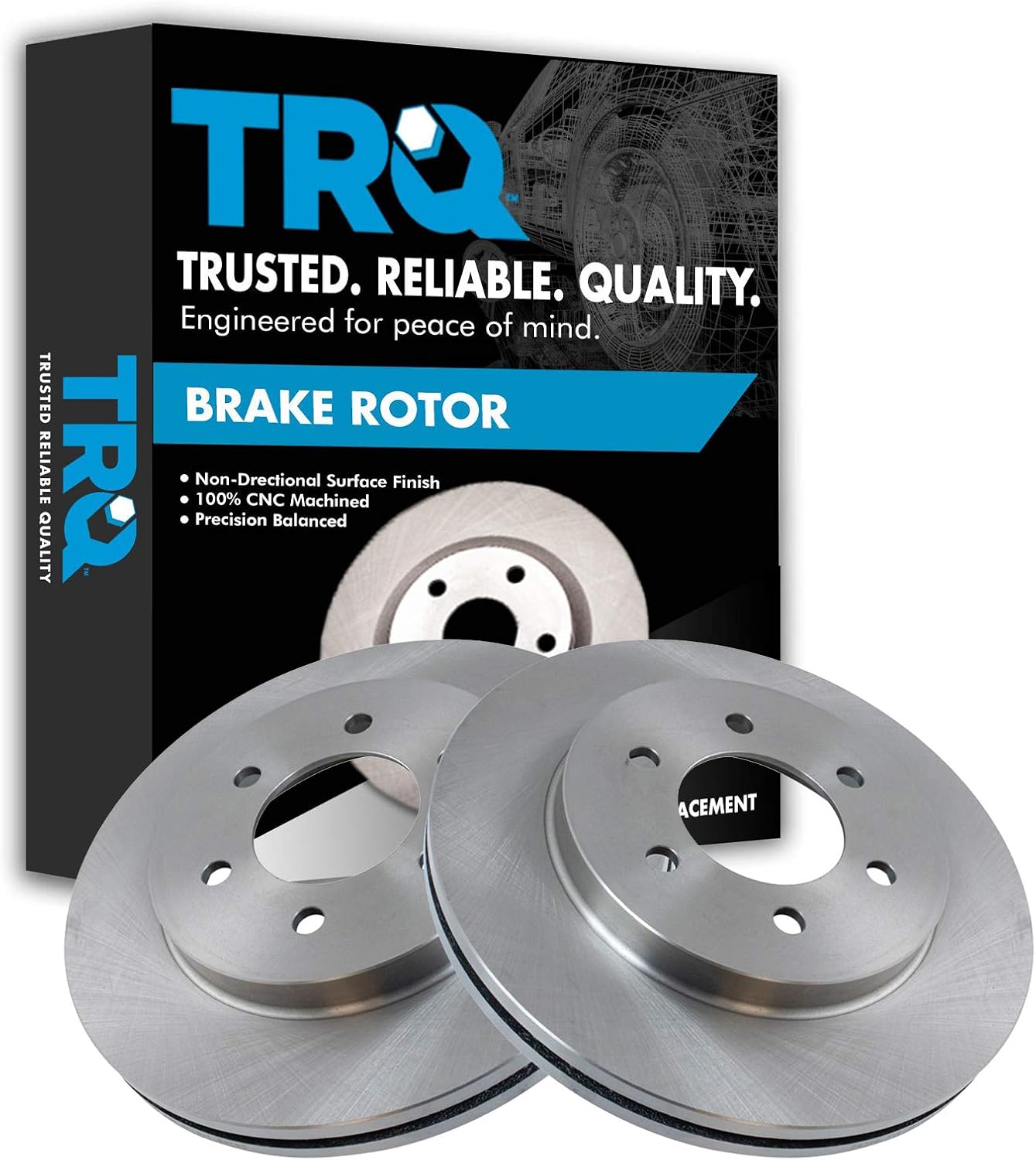 TRQ Front Brake Rotors Set Vented Compatible with 2004-2008 Ford F-150 2006-2008 Lincoln Mark LT