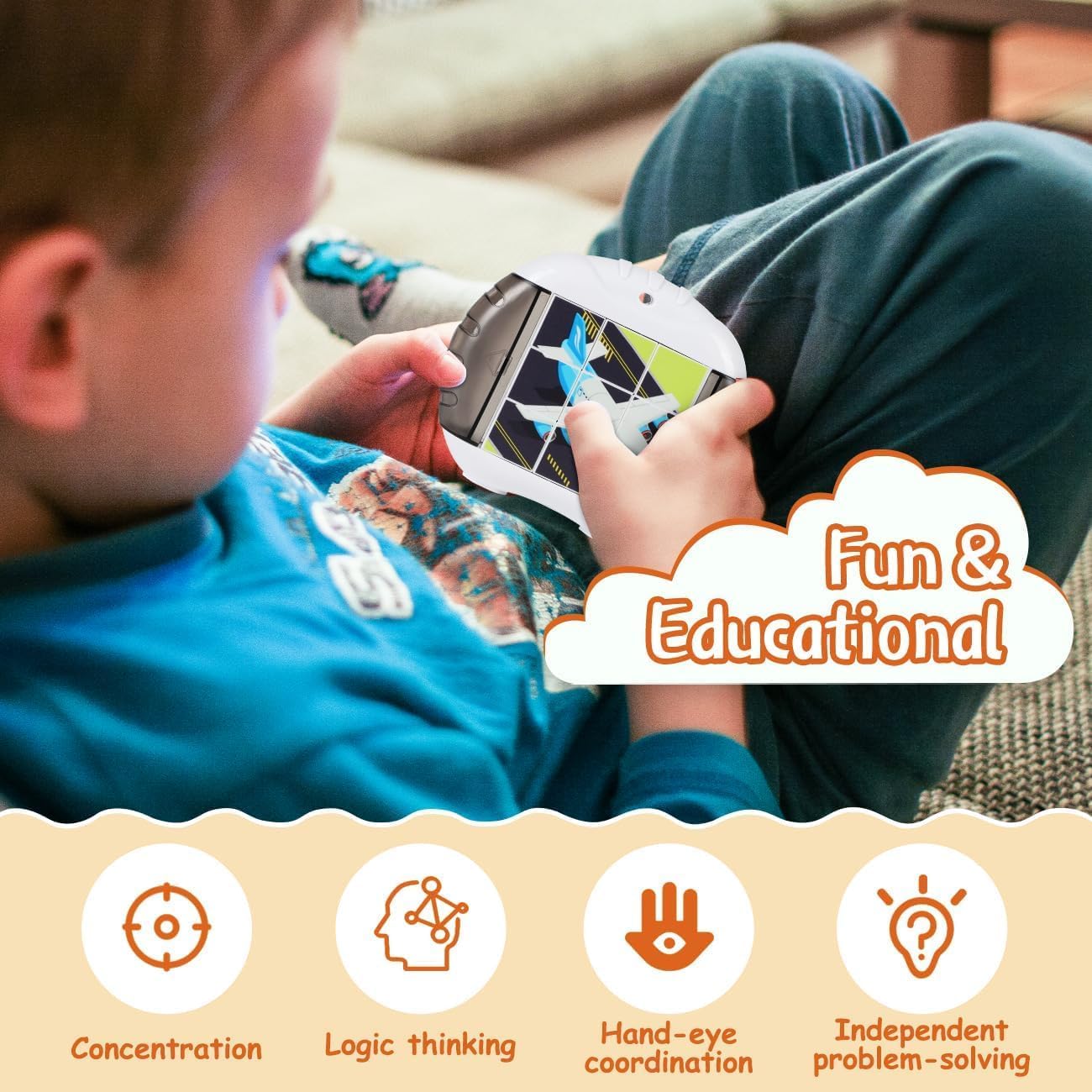 YAOZUP Juguetes 4 En 1 Puzzle 9 Piezas, Rompecabezas 3D Giratorio, Puzle Montessori Para Niños, Juegos De Paciencia, Juguete Educativo, Juguete De Motricidad, Rompecabezas Para Niños, Regalo Para