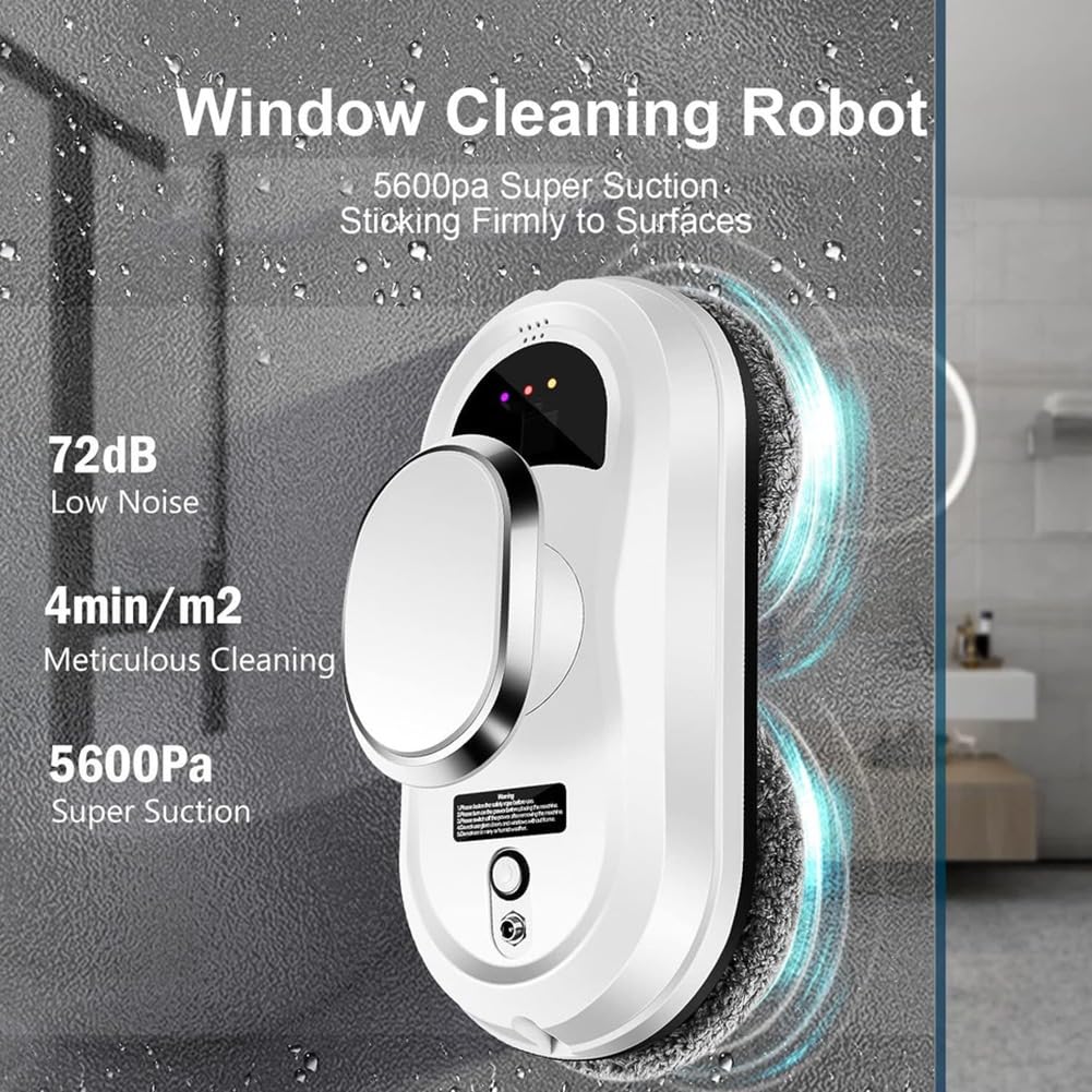 Robot per La Pulizia delle Finestre Intelligente con, Pulitore Elettrico per La Casa, con Spina EU.