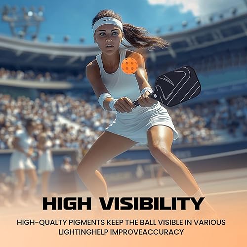 Miniatura 3 de Pelotas de pickleball para exteriores de 40 agujeros de grado profesional, probadas por jugadores con diseño resistente al viento, diseñadas para