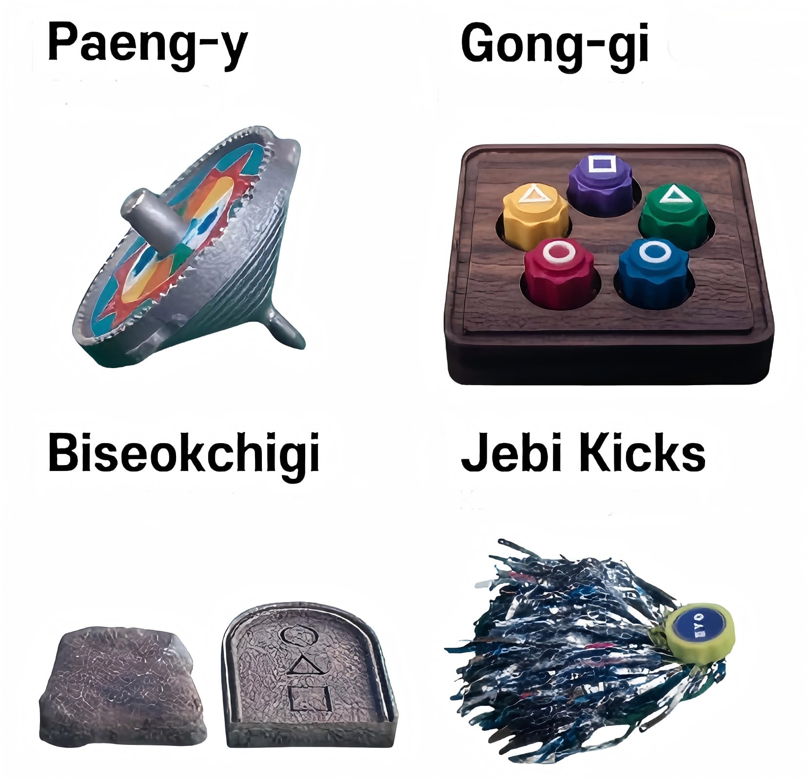 Set De 2 Juegos Gonggi Coreano | 10 Piezas + 2 Bases | Juego De Coordinación Mano-ojo | Tradicional Y Divertido | Regalo Original