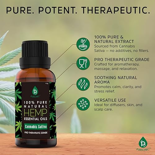 Miniatura 2 de Pursonic Aceite esencial natural puro  Aceite de aromaterapia para difusor, masaje, cuidado personal y fragancia del hogar, aceite perfumado a base