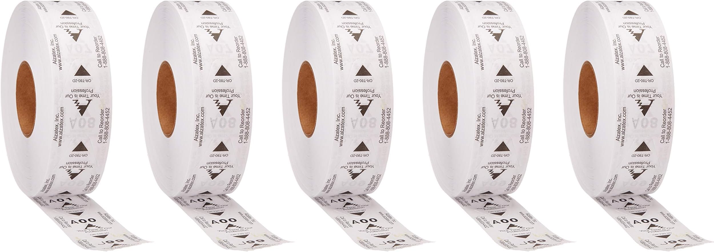 5-Pack Two-Digit Turn-O-Matic T80 White Take-a-Number Tickets for D80 Ticket Dispenser