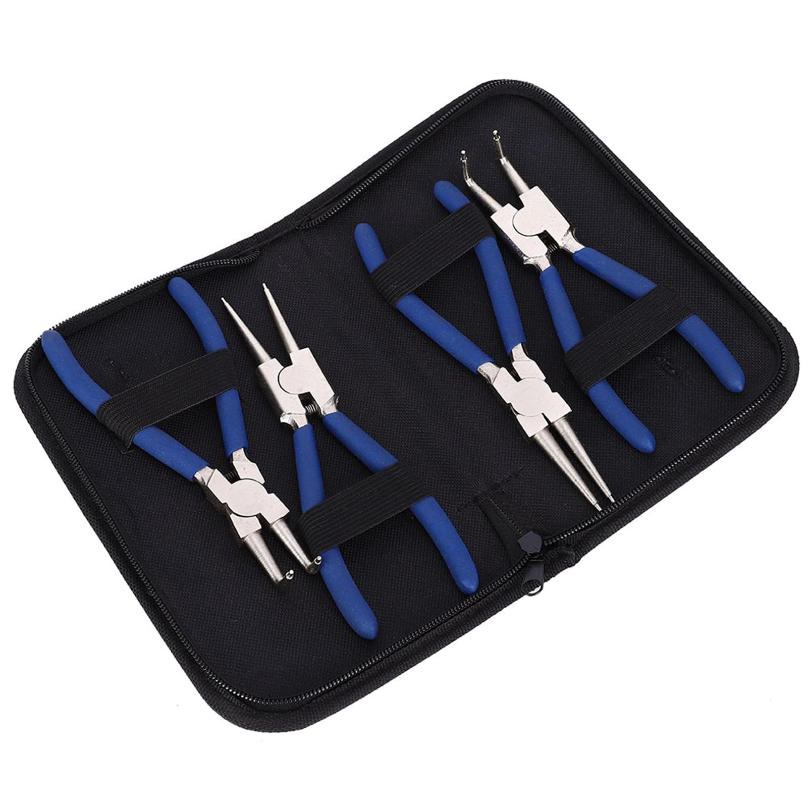 Versatile 4pc. Professional, Circlip Pliers Set with Straight and Curved Jaws for Various Applications with Internal Springs for Smooth Suitable for Home and