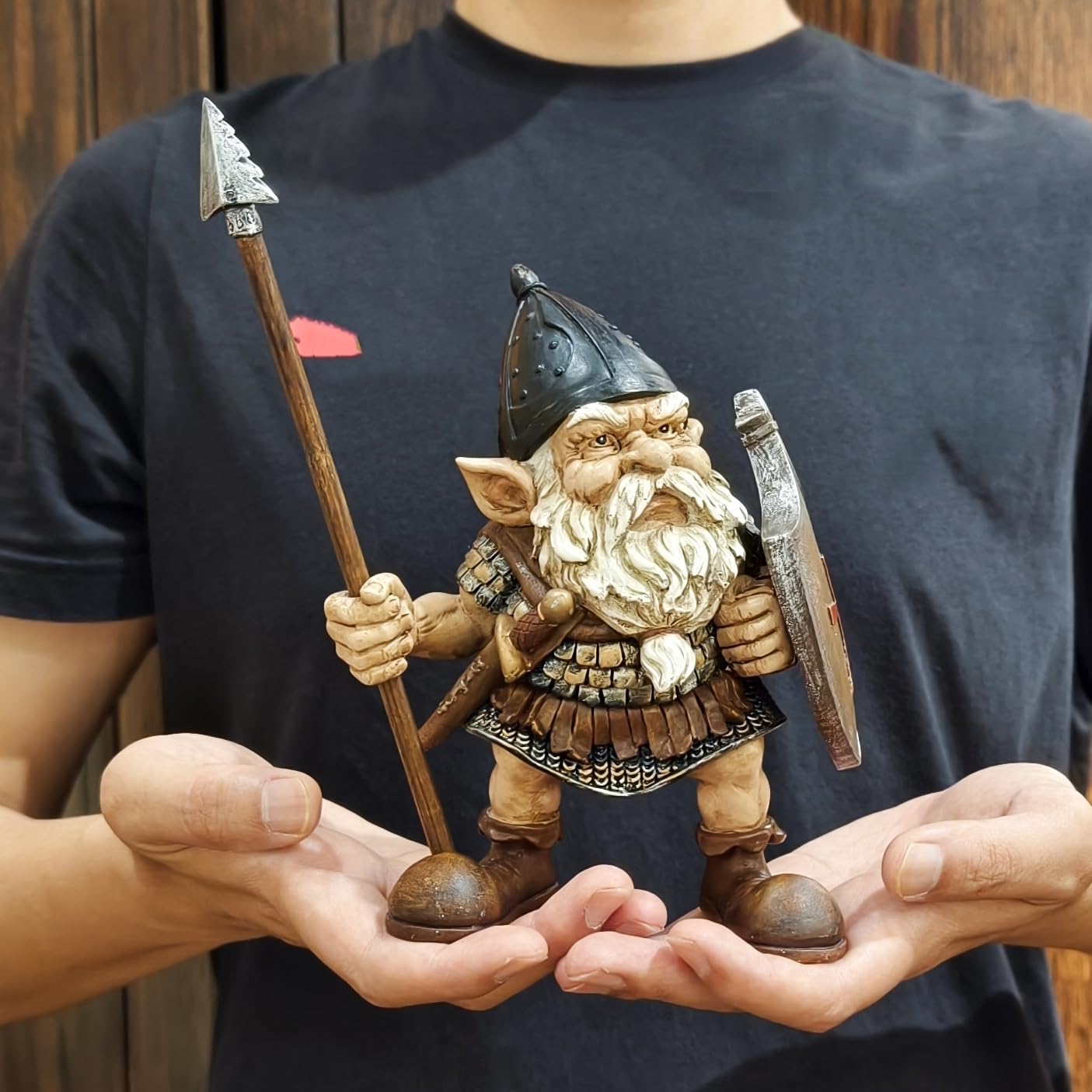 Viking Warrior Gnome Beard Dwarf Statue Norse Mythology Figurine Decorative Garden Gnome Outdoor & Indoor Decor Funny Ornament Vintage Collectible Present