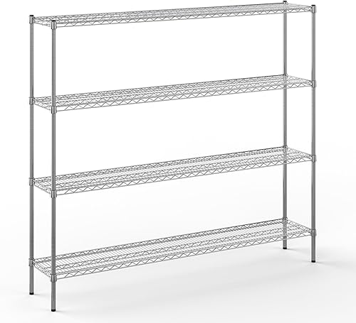 Miniatura 65 de Kit de estantería de alambre cromado de 4 niveles de 24 pulgadas de profundidad x 24 pulgadas de ancho x 64 pulgadas de alto Unidad de estante
