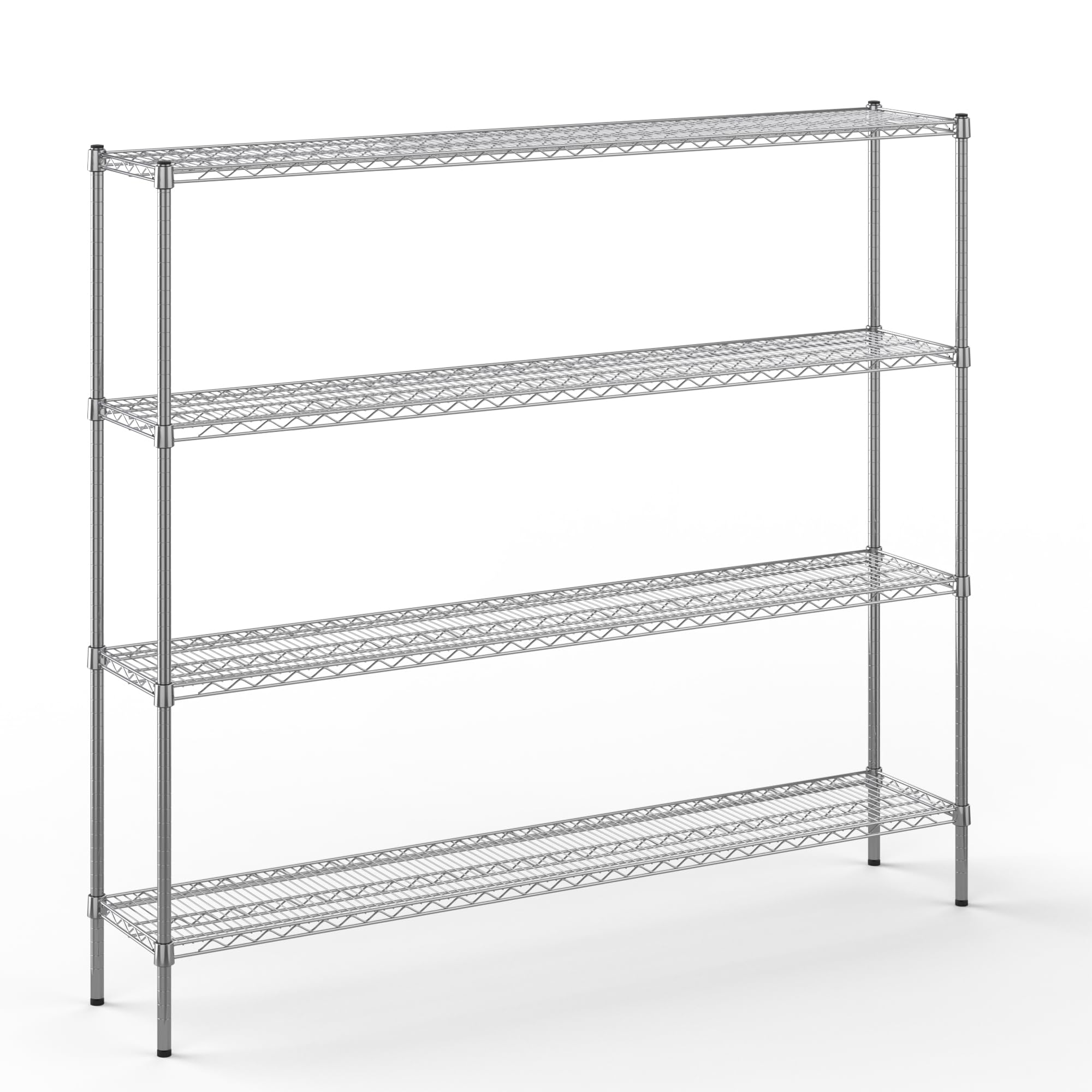 14" Deep x 72" Wide x 64" Height Wire Shelving Kit | 4-Tier | NSF Commercial Storage Rack Unit