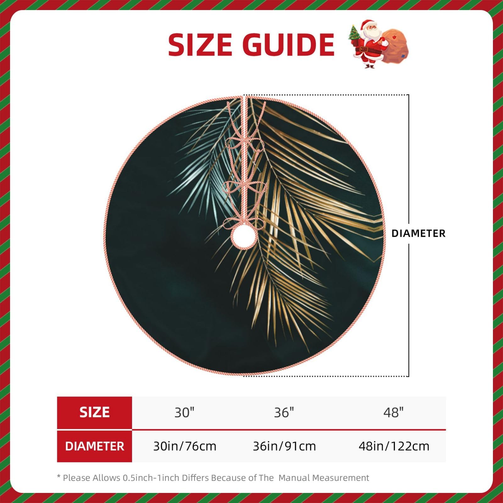 Gonna per albero di Natale, 91,4 cm, con stampa di dolci piante