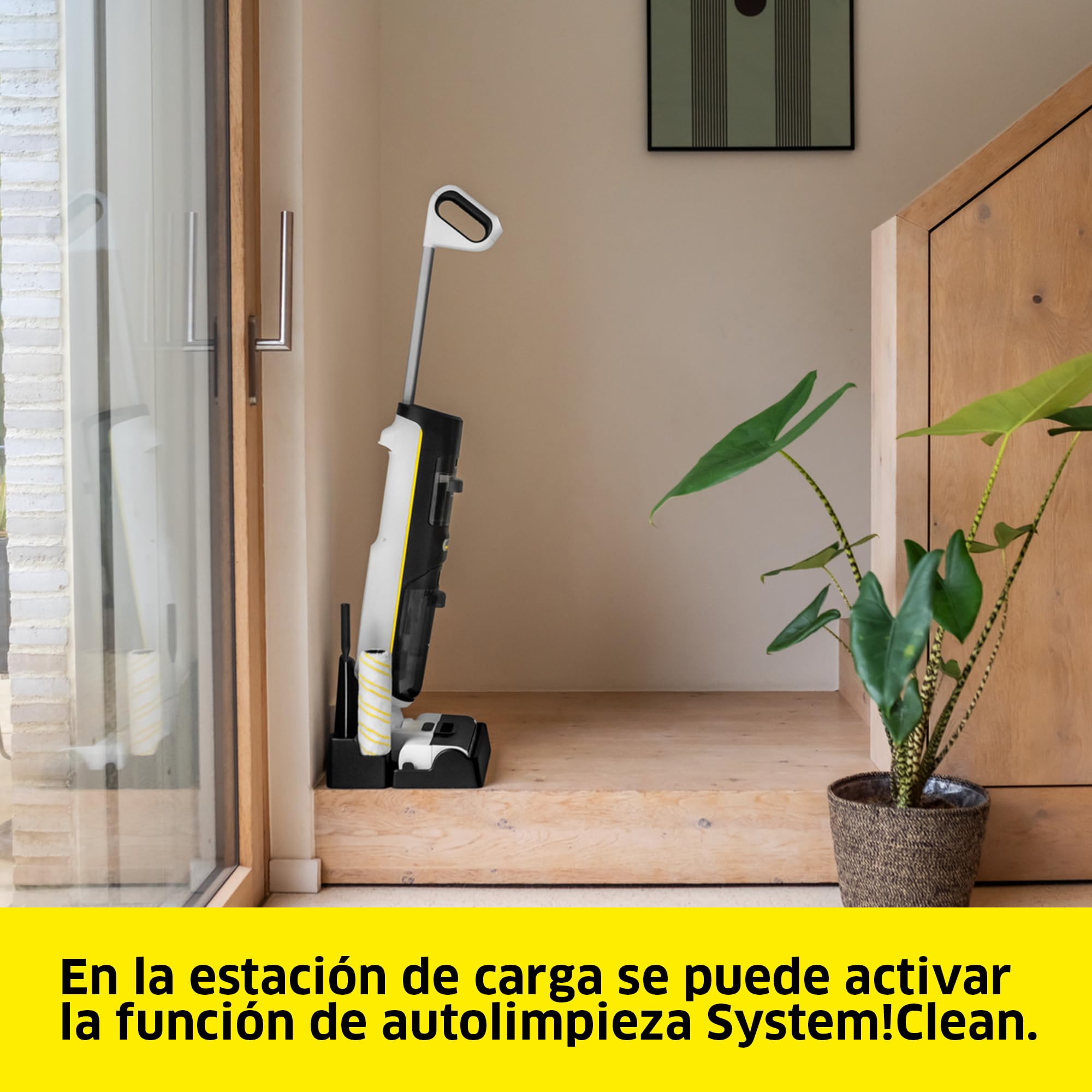 KÄRCHER fregadora aspiradora eléctrica sin Cable FCV 4 con 4 Modos de Limpieza, duración de la batería: Aprox. 45 min, Rendimiento de Superficie por Carga: Aprox. 200 m²