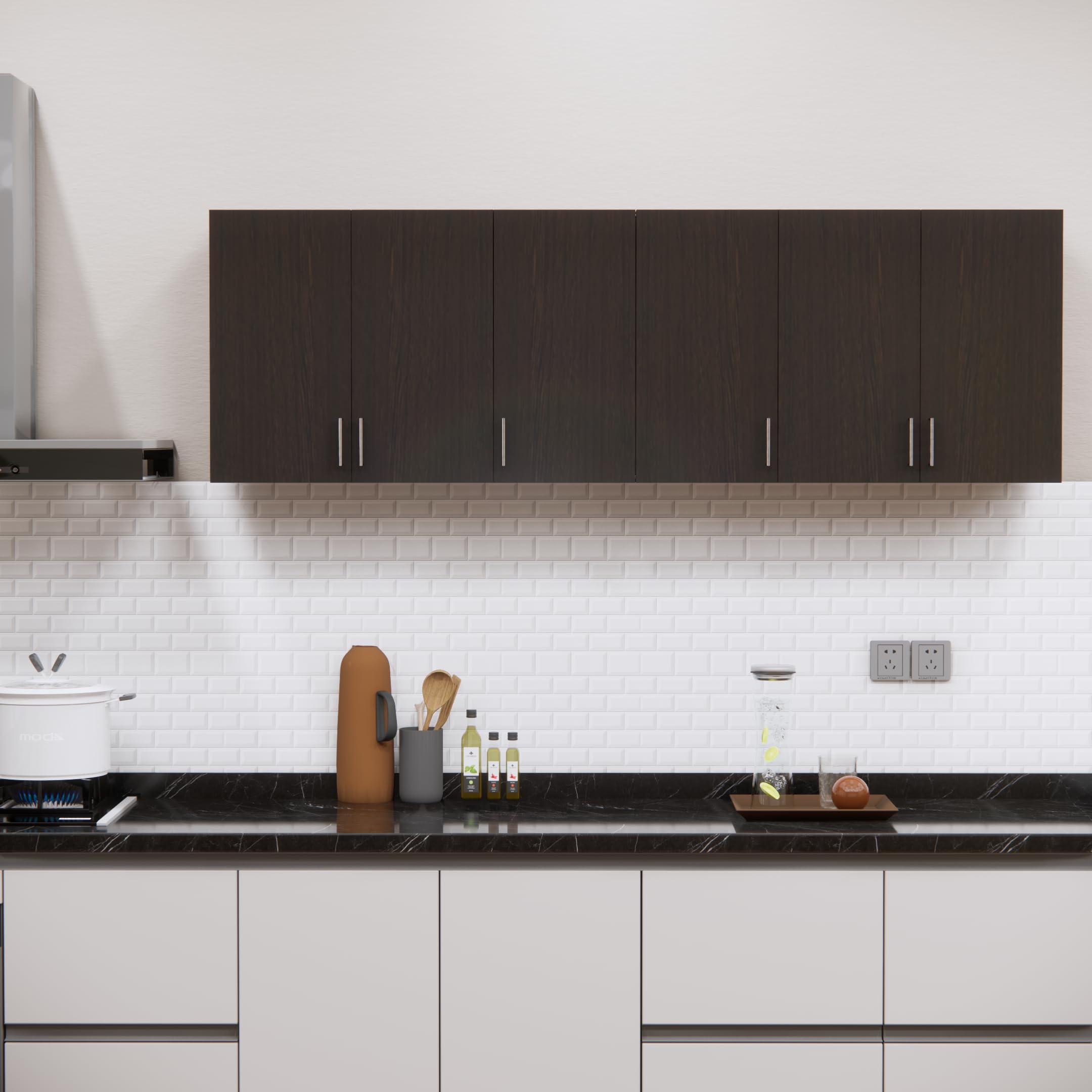 SPECIALITY PANELS 6 Door Modular Wall Mounted Kitchen Cabinet with Adjustable Shelf Space Saving Storage Unit Durable Engineered Wood Cupboard for Kitchen Living Room Utility Organizer Furniture-picture-23