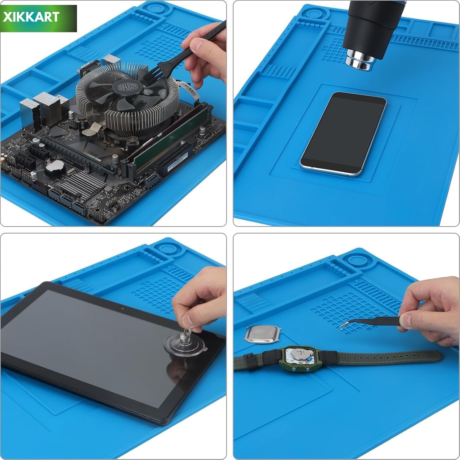 XIKKART Silicone Soldering Mat Heat Resistant up to 932°F – Large 17.8 x 11.8 inch Magnetic Work Mat for Electronics Repair, Cell Phone, Laptop, Computer, Soldering Station (Laptop Repairing Mat) - Image 9 thumbnail