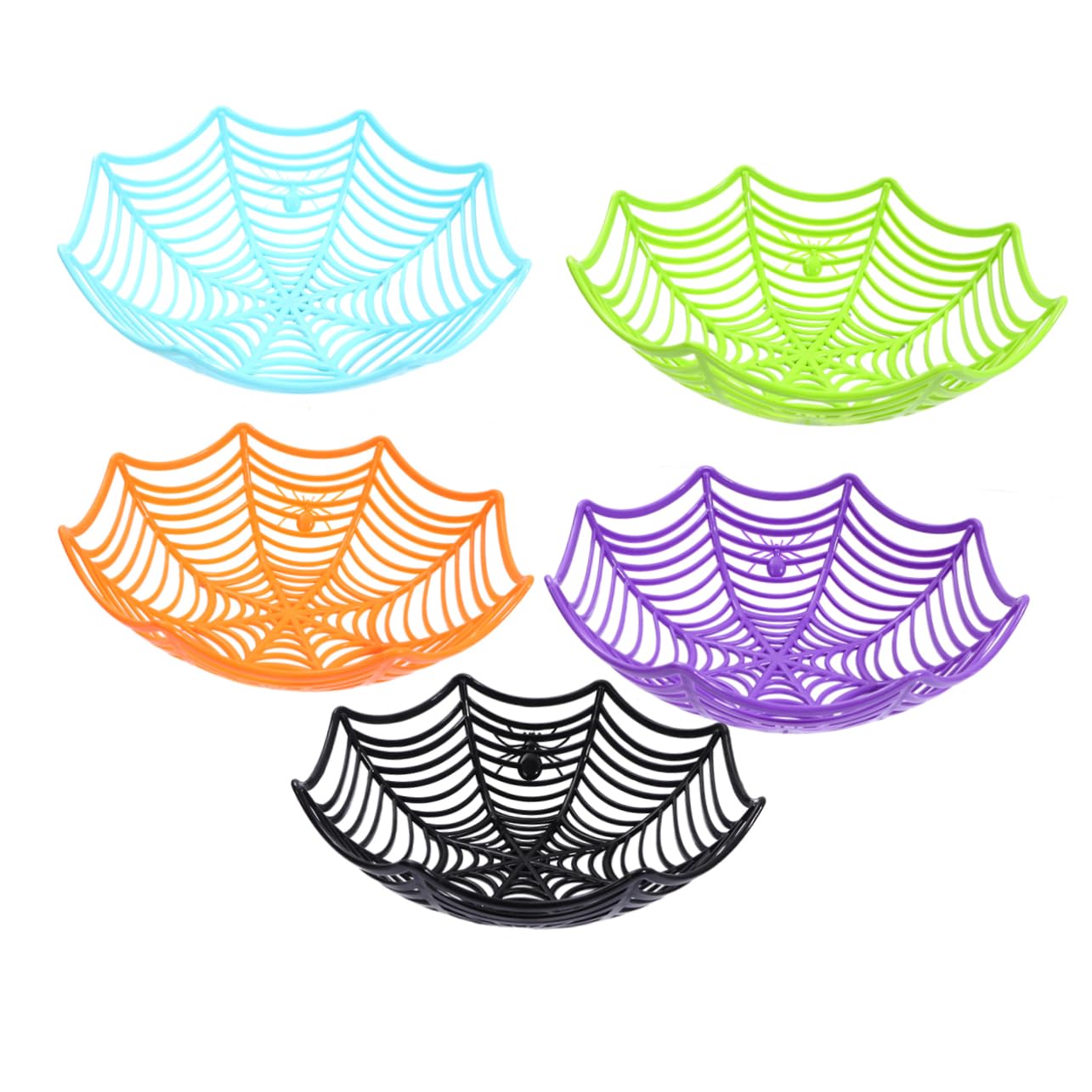 FELTECHELECTR 5Pcs Halloween Spider Shape Candy Basket for Snacks and Treats Fruit Bowl for Halloween Parties and Celebrations