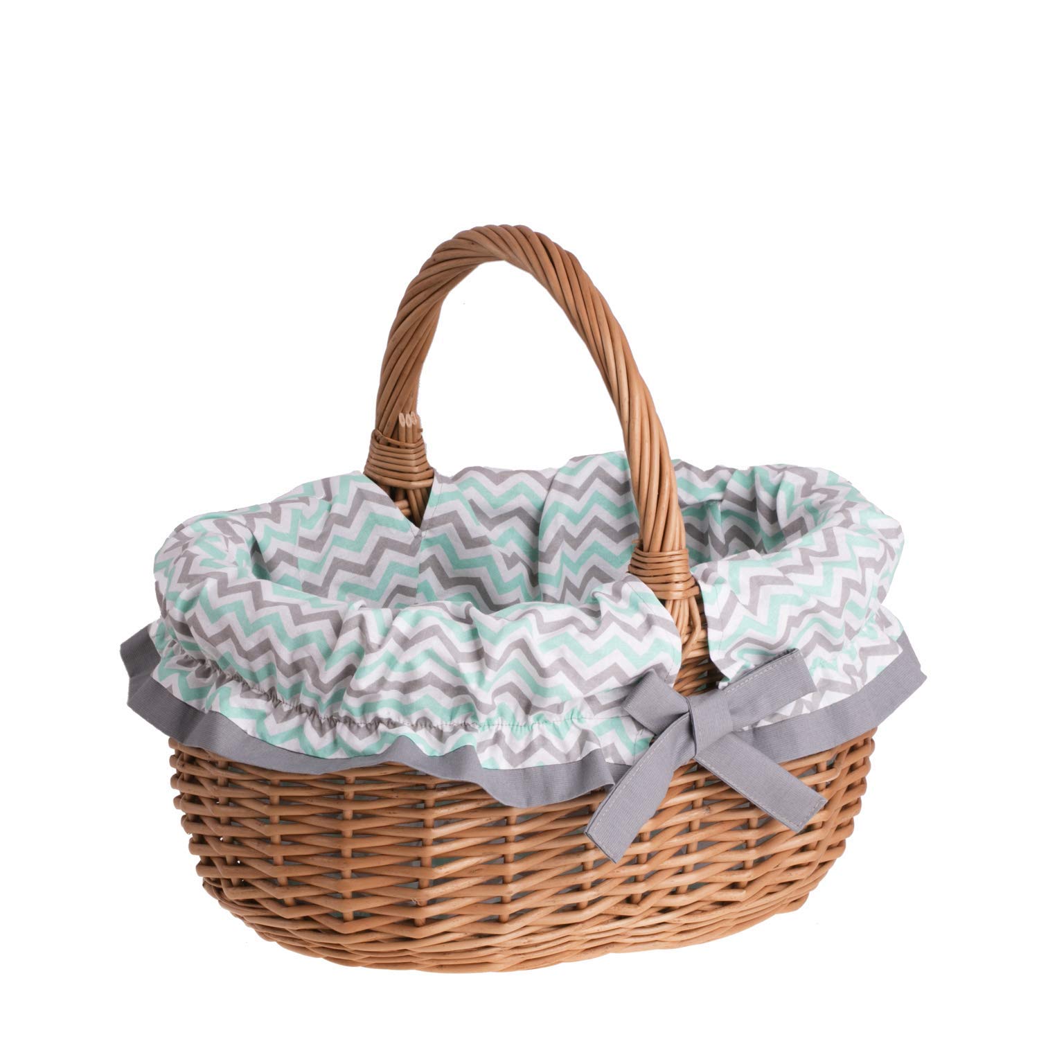 Cestos de Mimbre, Cesta de la Compra Ovalada, Decoración Diseño Retro