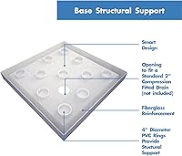 Vista 5 de DreamLine SlimLine DLT-1032320-88 - Base de ducha de doble umbral de drenaje de esquina de 32 pulgadas de profundidad x 32 pulgadas de ancho x 2 3/4