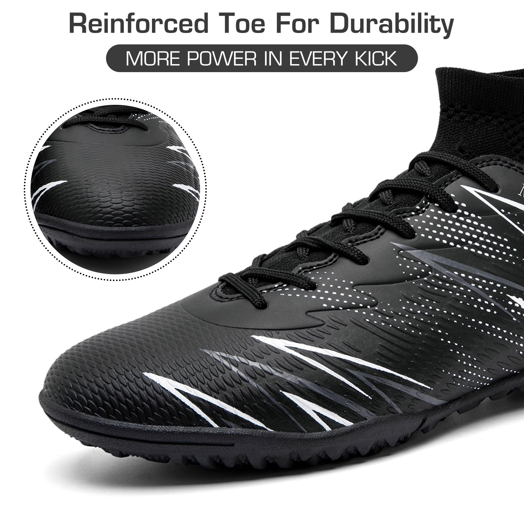 Zapatillas de Fútbol Hombre Mujer TF Turf con Tacos Zapatillas Futsal Multitacos Antideslizantes High Top para Entrenamiento Junior Césped Artificial Indoor Outdoor