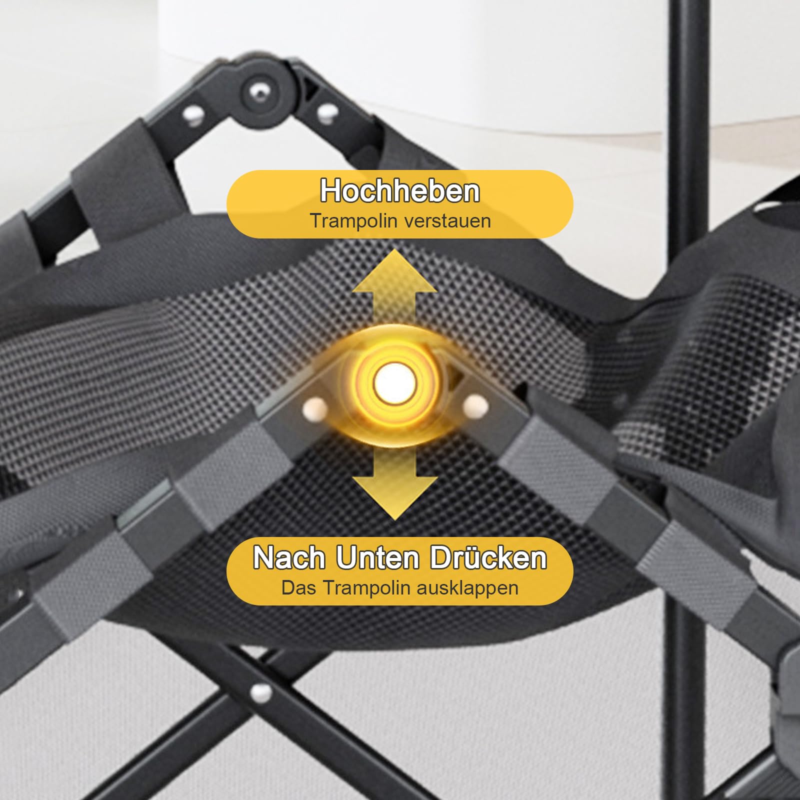 Składana trampolina fitness Rebounder 110 cm sześciokątna trampolina treningowa ośmiokątna