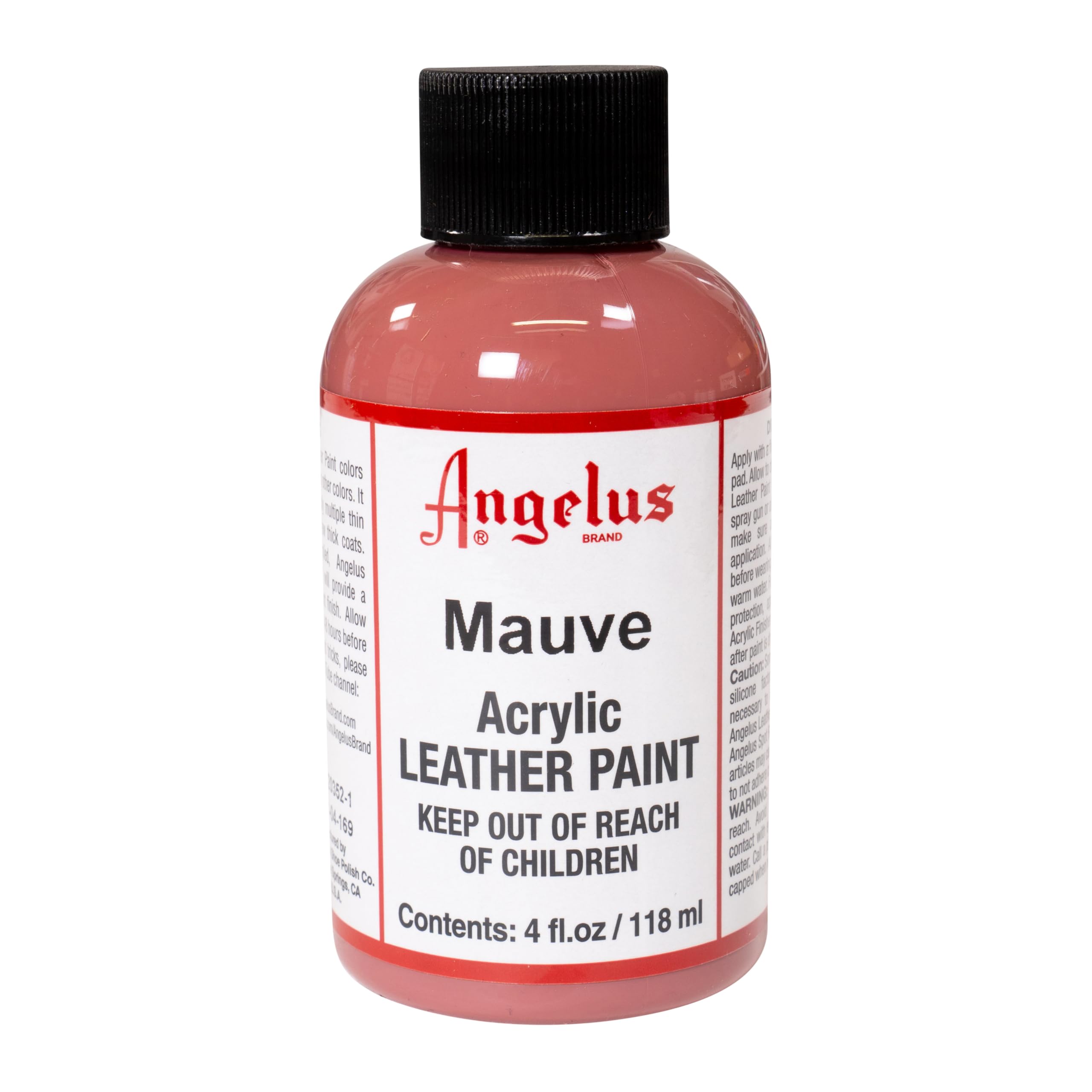 Angelus Acrylic Leather Paint Mauve 4 Fl Oz | Non-Toxic Water-Based Formula - main product image