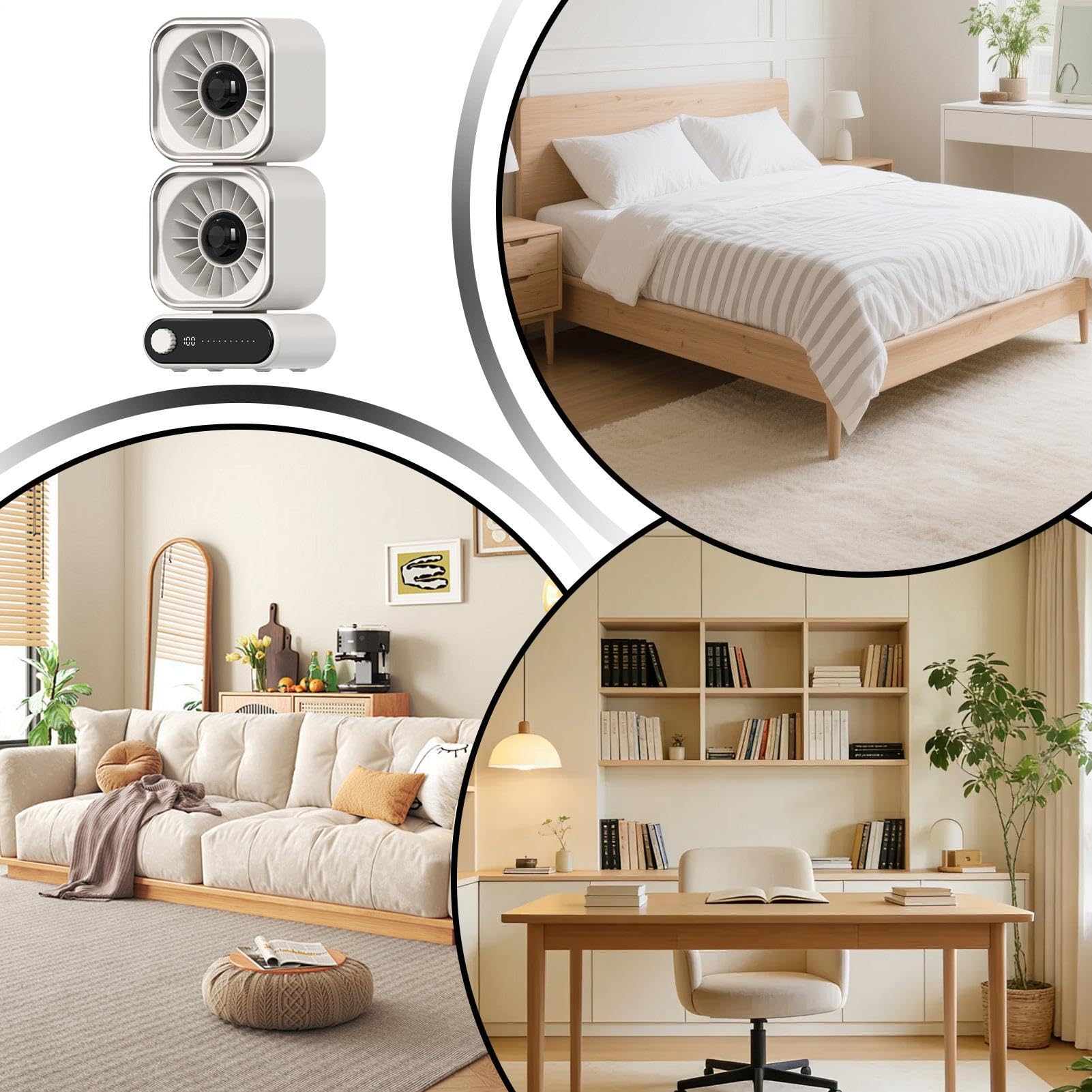 Ventilatore da scrivania silenzioso - 100 Velocità Doppia Testa Auto Oscillante,Ventilatore Da Scrivania Silenzioso E Ricaricabile - Per Casa Camera Da Soggiorno Appartamento Dormitorio Aula Scuola Uf