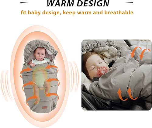 Miniatura 5 de LAT - Saco de dormir para bebé, universal, impermeable, para clima frío, saco de dormir para bebés, saco de dormir para recién nacido, grueso y