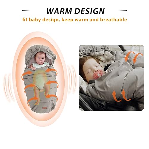 Miniatura 5 de LAT - Saco de dormir para bebé, universal, impermeable, para clima frío, saco de dormir para bebés, saco de dormir para recién nacido, grueso y