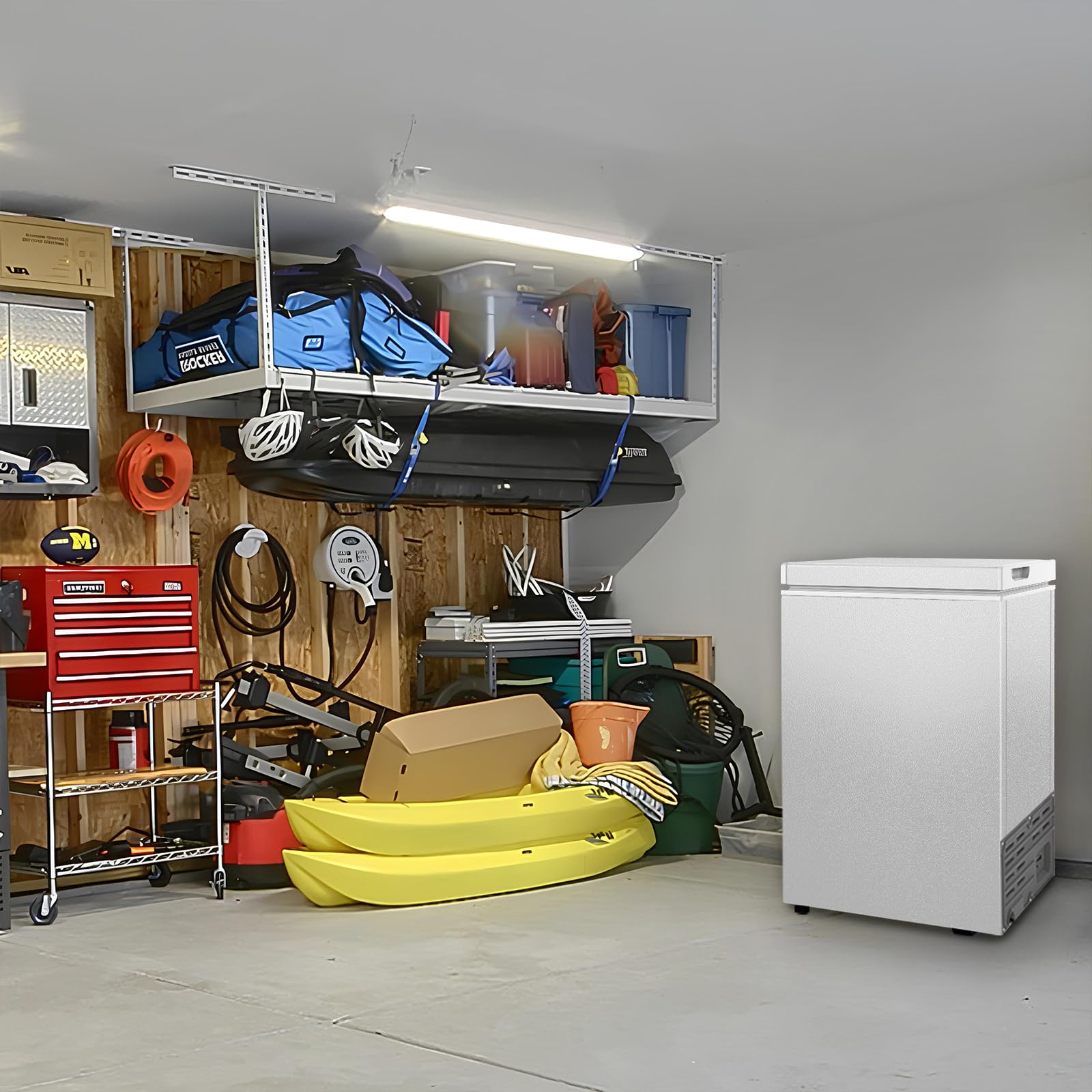 Cowsar Deep Freezer 3.5 Cu.Ft Chest Freezers With 2 Removable Baskets, Top Open Door Compact Congelador, Adjustable 7 Temperature Control For Kitchen, Office, Dorm Apartment, Garage, Commercial on Fridge.com - View 4
