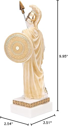 Miniatura 9 de Ares Mars God of War Zeus Son Estatua romana de alabastro tono dorado 10.03 pulgadas