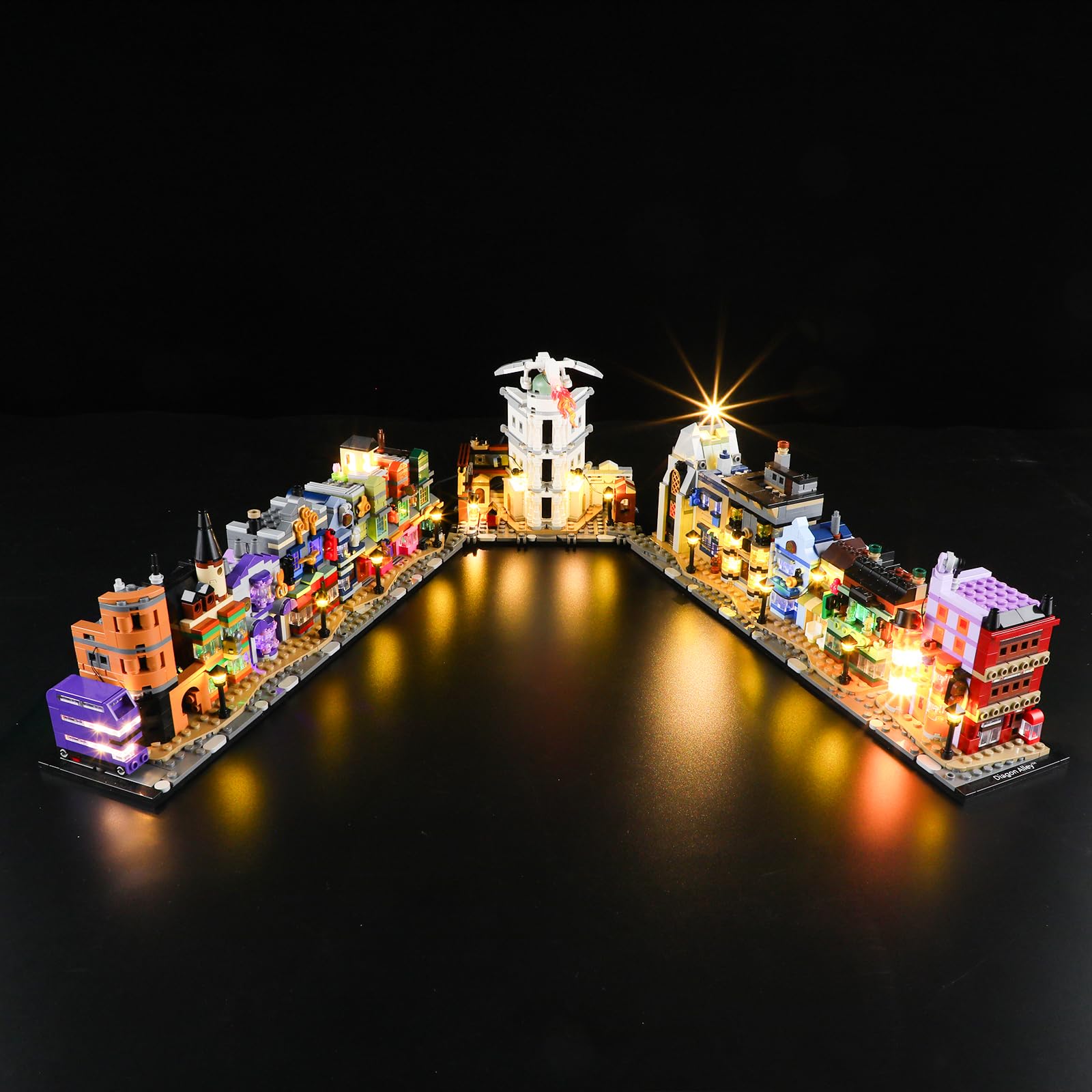 Zestaw oświetleniowy LED kompatybilny z Lego 76444 Magiczne Sklepy Crossroad - zestaw świateł LED do modeli klocków konstrukcyjnych (model nie jest dołączony)