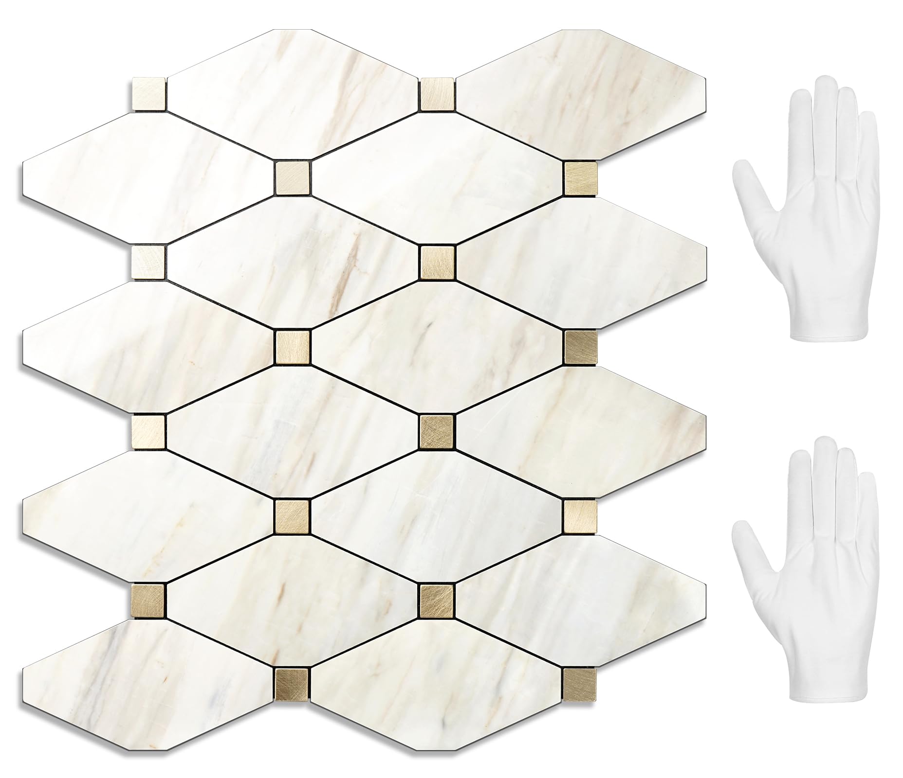 STICKGOO Polished Eurasia Biege Marble Backsplash