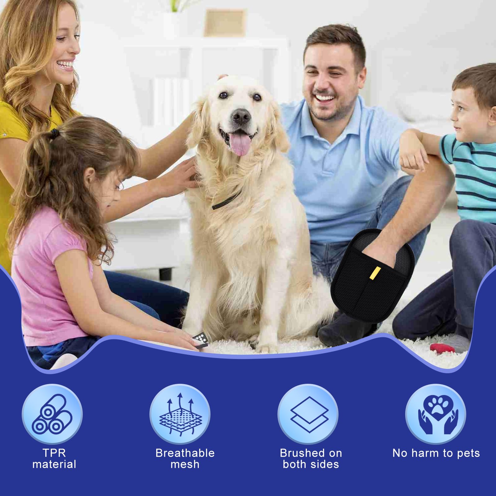 Gants De Toilettage Double Face Pour Chien Et Chat - Antistatiques, Réutilisables, Démêlage Et épilation Efficace