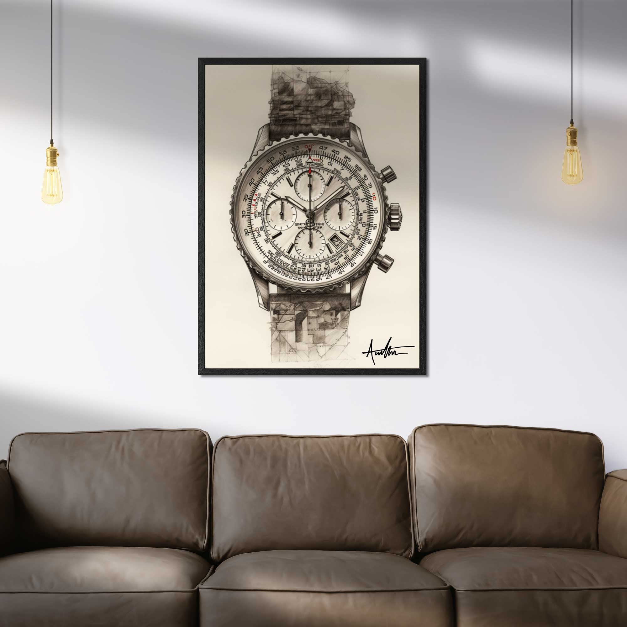 WT Author Watch Co.Breitling Navitimer Watch Art Print by WT Author Watch Co. (59.4, Large)