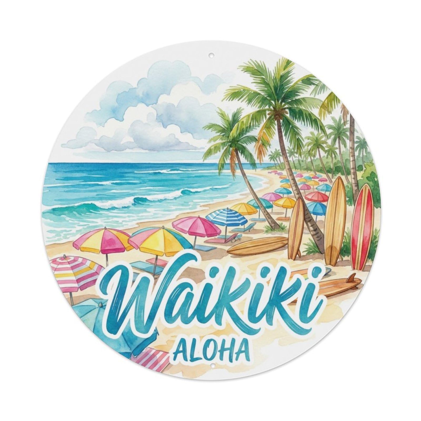 Vintage Travel Waikiki Hawaii Jubilee Metal Tin Sign