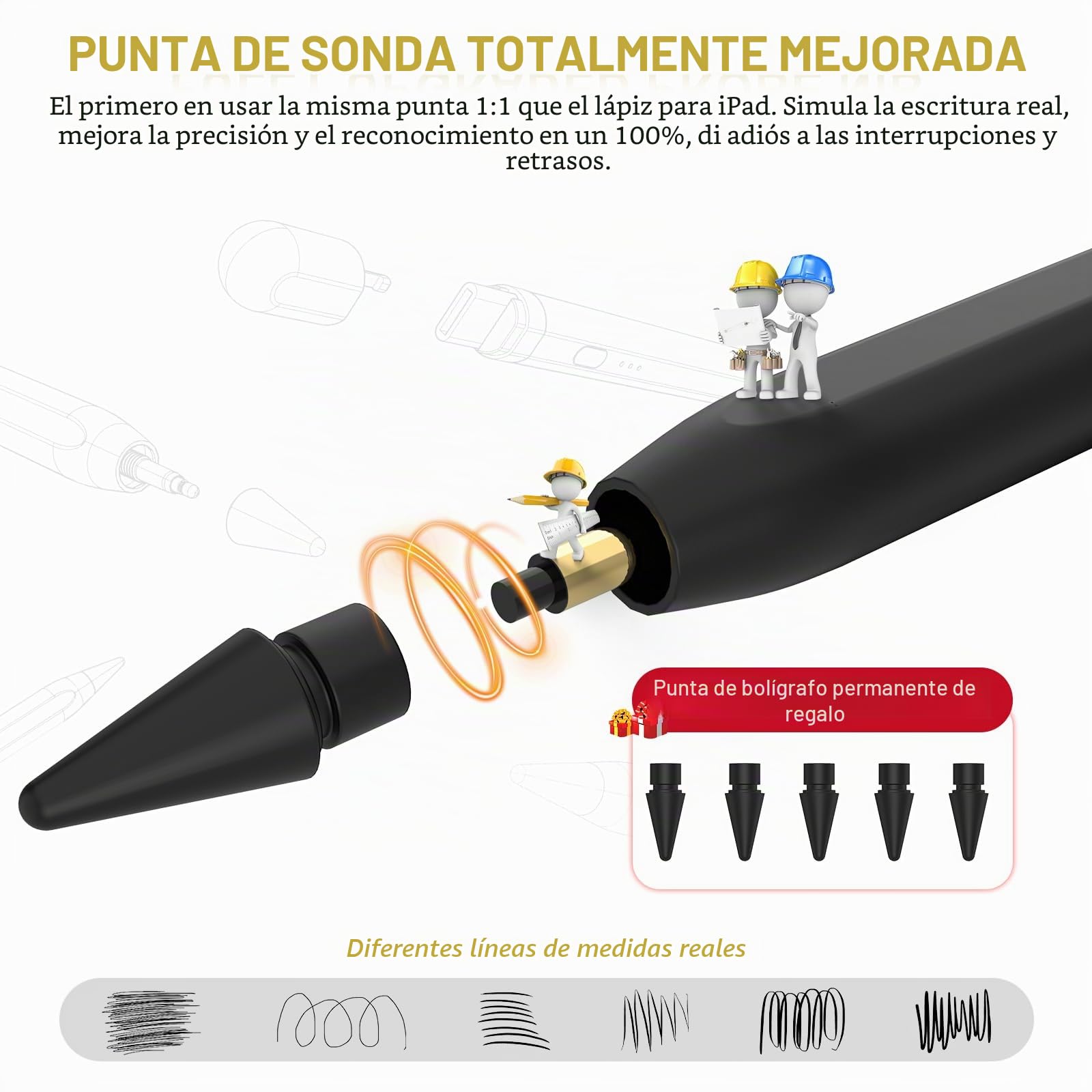 Pencil De 1ª Generación para iPad 2026-2018: Carga Rápida USB C con Sensibilidad De Inclinación Y Rechazo De Palma, Lápiz para iPad 11-6ª Gen, Air 3-5/M2/M3/M4, Mini 5-7, Pro 11"/12,9"/13'' M4 M5