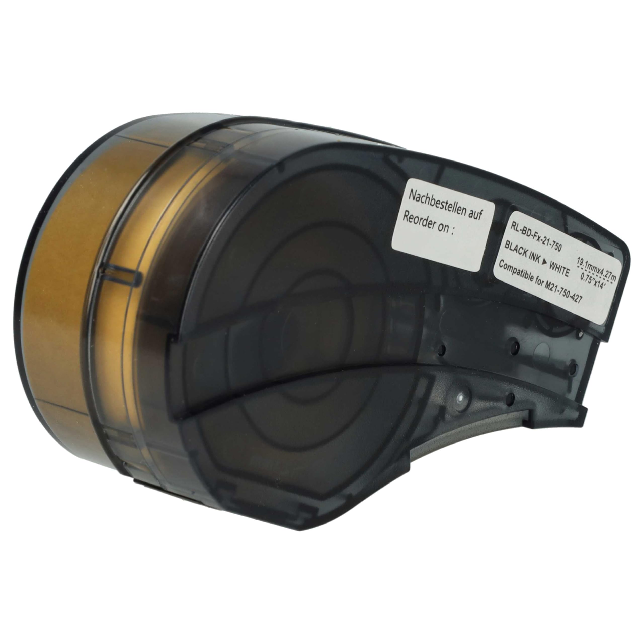 vhbw 3x Cassetta nastro compatibile con Brady M210, M210-LAB, M211, LABPAL etichettatrice 4,27m x 19,05 mm nero su bianco, vinile