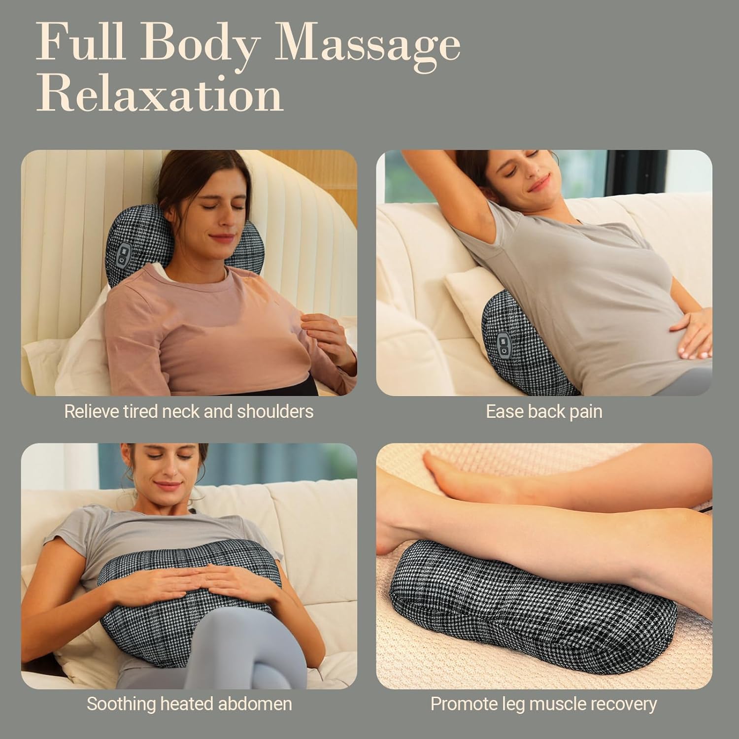 Back Massager for Pain Relief, Valentines Day Gifts for Women Men FSA Eligible HSA, Cordless 120min Neck and Back Massager, Plush Skin-Friendly Kneading Massage Pillow for Full Body Relaxation - Image 7