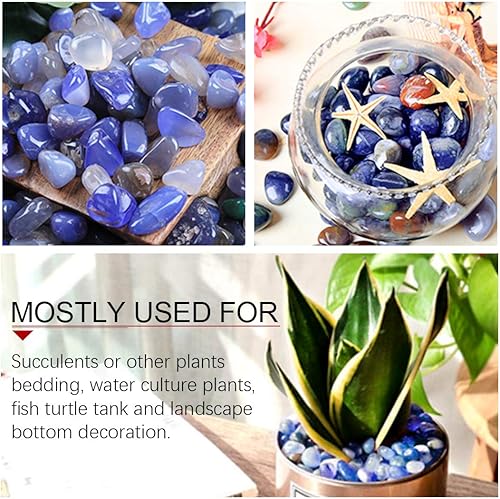 Miniatura 7 de Hilitchi - Piedras de ágata pulidas para plantas, lechos de cactus y suculentas (1 libra), relleno de floreros, decoración de fondo de paisajes