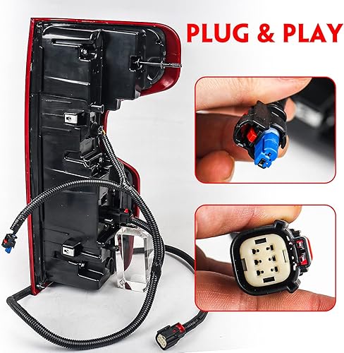 Miniatura 5 de Huray Luces traseras LED para Chevy Silverado 2019-2023 (solo para modelo LED), montaje de lámpara de freno trasera, lado del conductor