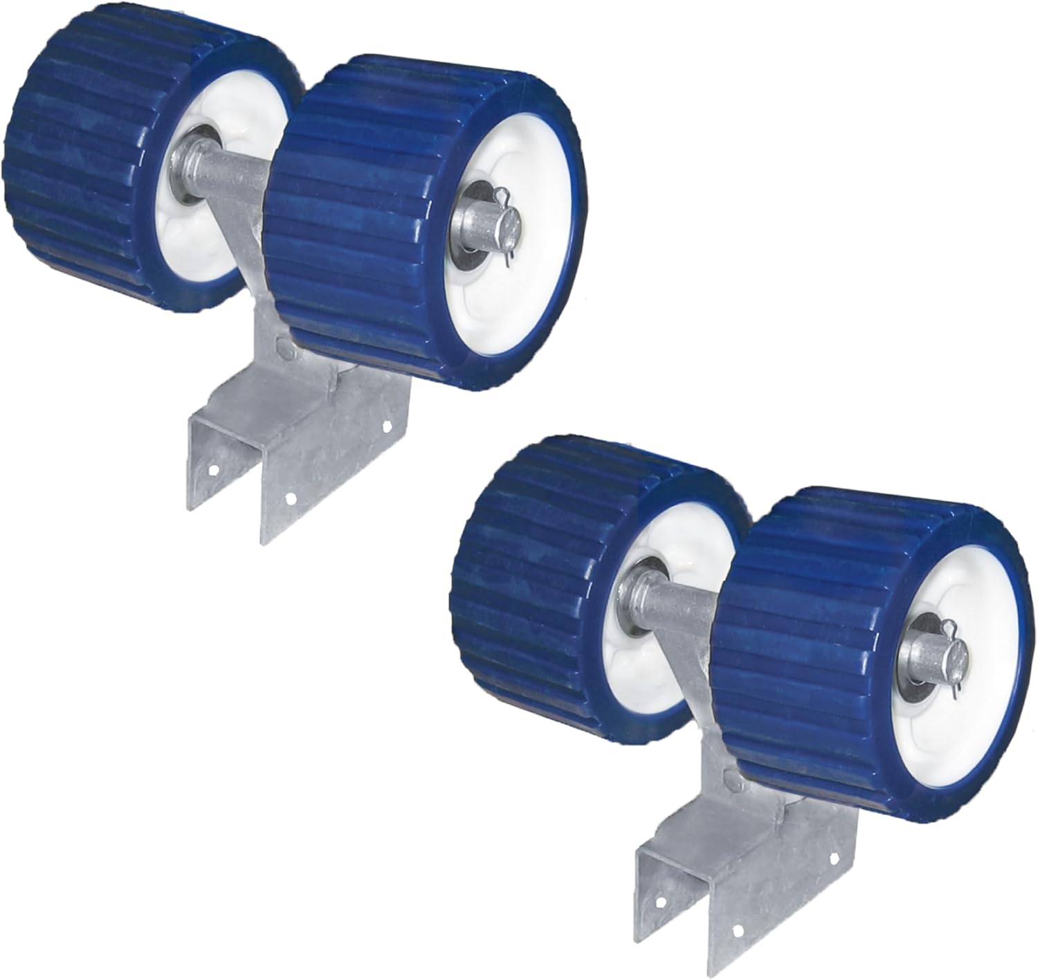 Multinautic Pair of 5" Double Roller Wheels with Brackets and Mounting Hardware Essential Component of a DIY Boat Ramp