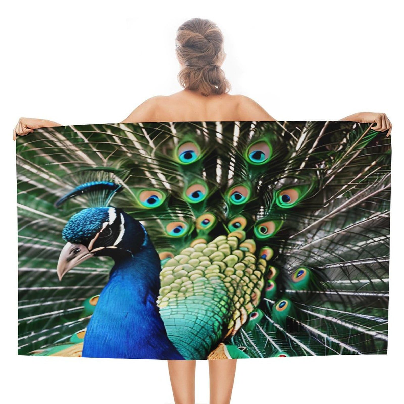 VstaDank Peacock Beach Towels Super Absorbent Soft Lightweight Towel Large Stylish Swim Pool Towels Quick-Dry Oversize Bath Towel Travel Blankets for Adult Vacation&Gift
