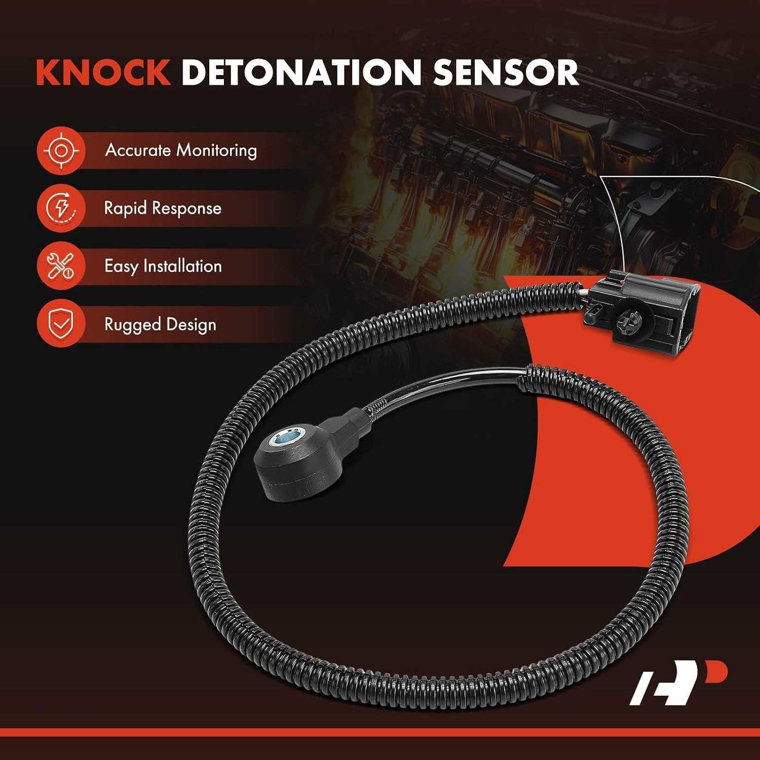 A-Premium Ignition Knock Detonation Sensor Compatible with Ford Explorer 1999-2010, Mustang 2005-2010, Ranger 2000-2011, Explorer Sport, Explorer Sport Trac & Mazda B4000 & Mercury Mountaineer