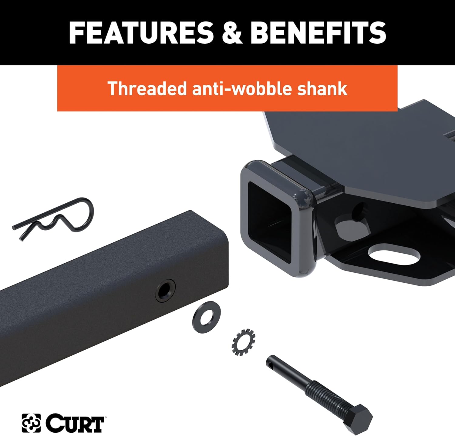 CURT 18065 Premium Trailer Hitch Bike Rack Mount, Fits 2-Inch Receiver, 5 Bicycles