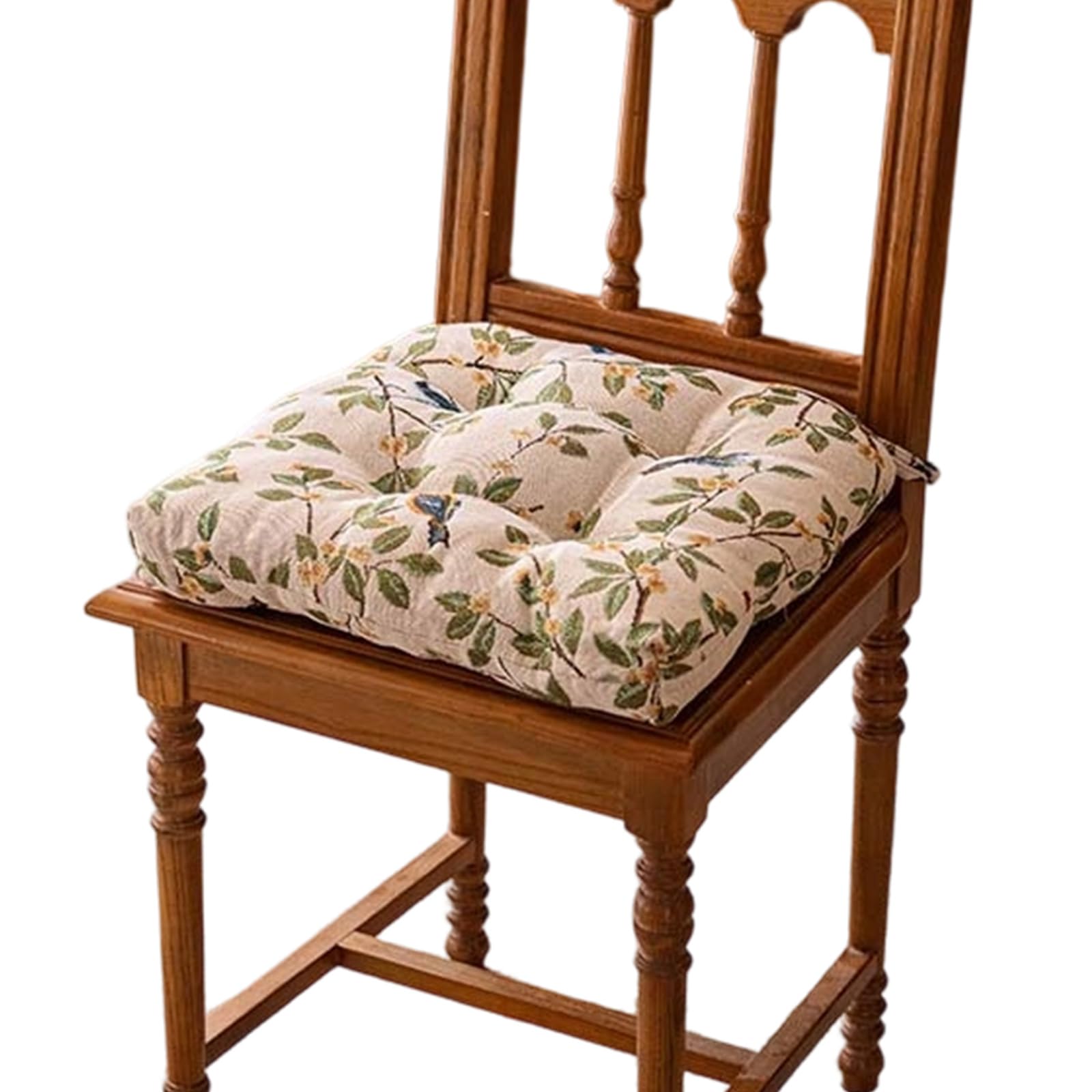 Msioytog Practical Chair Pad with Florals Embroidery Reinforced Edges and Comfortable Pad for Daily Use in Multiple Space Chair Cover