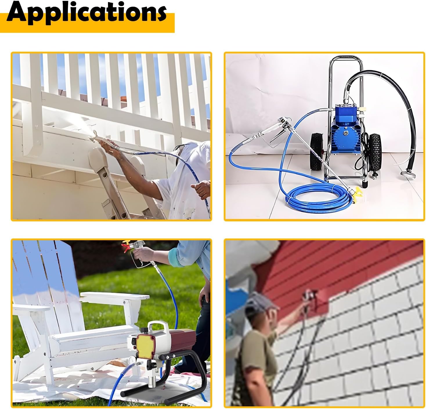 223756 Airless Paint Sprayer Hose Flexible Fiber Tube High Pressure Universal Paint Sprayer 1/4 in x 15 ft