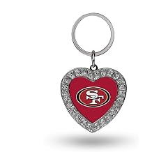 Rico Industries NFL Football Rhinestone Heart Keychain - Great Accessory