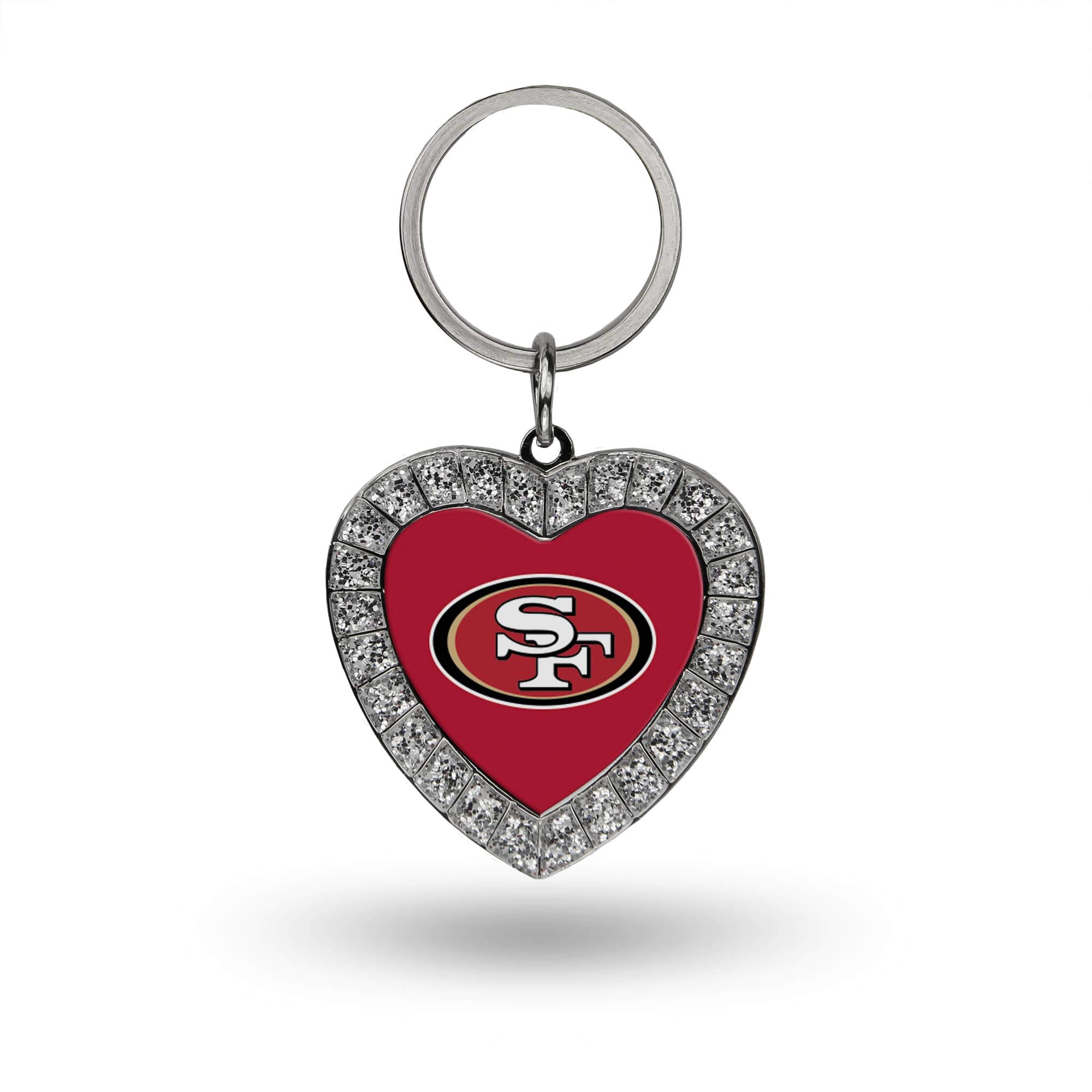 Rico Industries Unisex's Metal Rhinestone Heart Keychain, Team Color, 1.38 x 3-